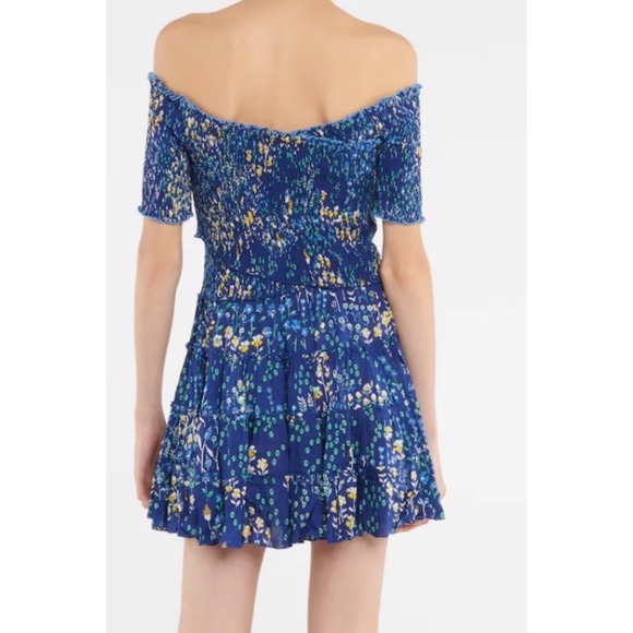 POUPETTE ST Barth Women's SOLEDAD MINI DRESS Blue Small MINT Vacay Ruffle $340 - Picture 3 of 9